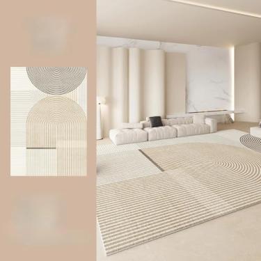 Imagem de Tapete de cabeceira macio estilo creme para sala de estar, área grande, decoração de quarto, carpete de pelúcia grosso, lavável, tapete de estudo (160x230 cm/K)