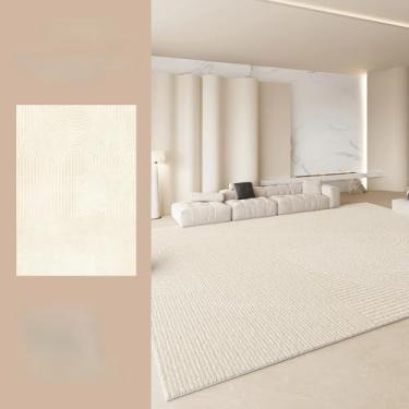 Imagem de Tapete de cabeceira macio estilo creme para sala de estar, área grande, decoração de quarto, carpete de pelúcia grosso, lavável, tapete de estudo (180x280 cm/A)