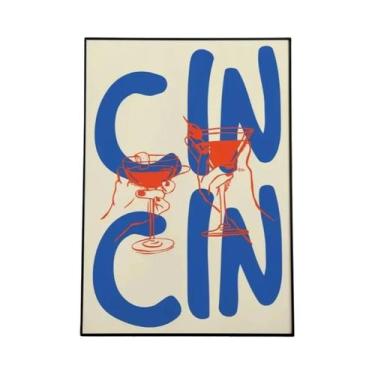 Imagem de Pôster De Arte De Parede Retro Italiano Com Pizza, Ramen, Vinho E Quei