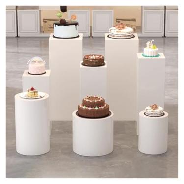 Imagem de Suportes de cilindro de festa - Exibição de pedestal redondo para mesas de sobremesa, decoração de pano de fundo de casamento e aniversário (50 x 30 cm) - Rodapés elegantes para eventos e celebrações