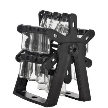 Imagem de Porta Tempero Condimento 18 Em 1 Giratório Cor Preto