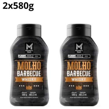 Imagem de Kit 2 molho italiano bbq whiskey members mark 580g  perfeito para carn