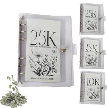 Imagem de Envelopes de 12 meses, fichário de desafio de economia de dinheiro, livro com envelopes, livro de desafio de economia e fichário de orçamento, organizador M-oney, maneira fácil e divertida de