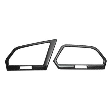 Imagem de VekAuto Moldura de cobertura de ventilação de saída de ar condicionado para Volkswagen Tiguan 2018-2024 console central (dianteiro esquerdo dianteiro direito) fibra de carbono preto 2 peças