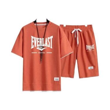 Imagem de Conjunto De Camiseta De Gola Redonda E Calções De Secagem Rápida Para 