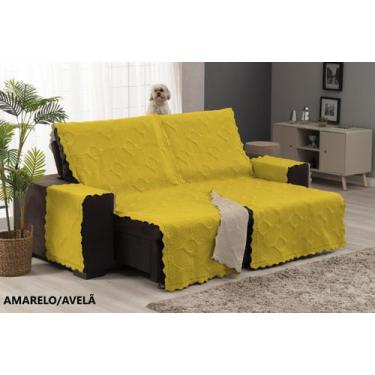 Imagem de Protetor capa para sofá retrátil reclinável de 3 lugares  dupla face c