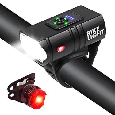Imagem de Kit Farol de LED Recarregável com Sinalizador Traseiro para - Tudo em 