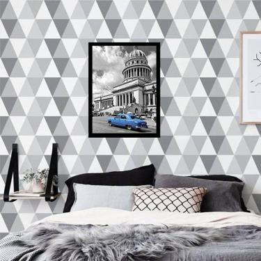 Imagem de Quadro Decorativo Fotografia Carro Vintage Azul