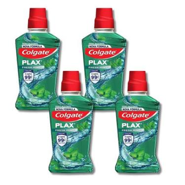 Imagem de Kit 4 Enxaguante Bucal Colgate Plax Fresh Mint Sem Álcool 250ml