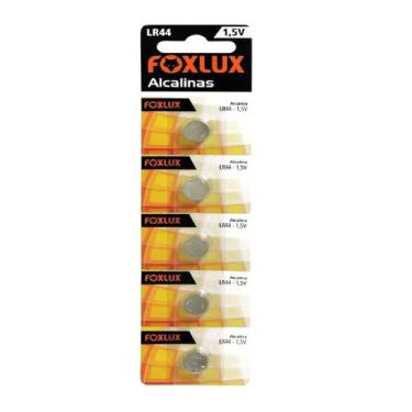 Imagem de Bateria Alcalina Foxlux LR44 1,5V 5 Unidades Blister Relógio Calculado