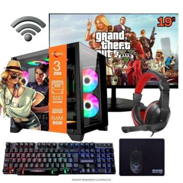 Imagem de Computador PC Gamer Home Office Ryzen 3 3200G 8GB DDR4 SSD 240GB Radeo