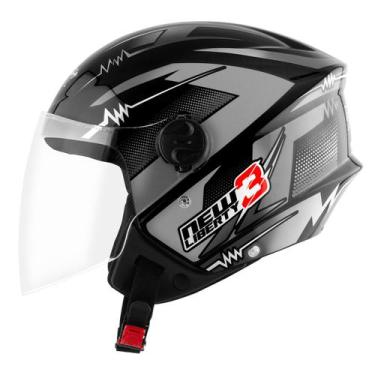 Imagem de Capacete Aberto Pro Tork New Liberty 3 Frequency, PRETO - CINZA, 60