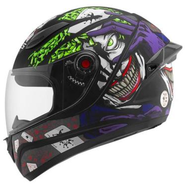 Imagem de Capacete mixs fokker joker brilhante - PRO TORK, PRETO BRILHANTE
