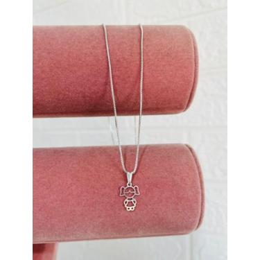Imagem de Colares semi joia prata 925 e ouro 18k modelo filhos menina e menino e