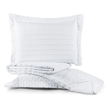 Imagem de Cobre Leito Queen Venice 3 pçs Percal 200 fios 100% Algodão - Branco
