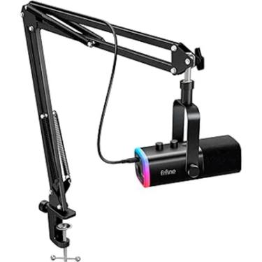 Imagem de Microfone Dinâmico Gamer Fifine Ampligame Am8t, Xlr/usb-c, RGB, Touch Mute, Com Braço Articulado