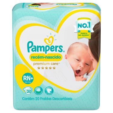 Imagem de Fralda Pampers Recém-Nascido Premium Care RN+ com 20 Unidades
