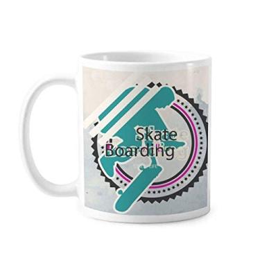 Imagem de Caneca de cerâmica com ilustração de atletas de snowboard esportiva cerâmica xícara de porcelana de café