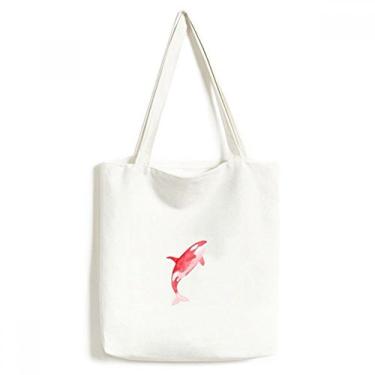 Imagem de IUCN bolsa de lona com animais ameaçados baleia assassino vermelho bolsa de compras casual bolsa de compras