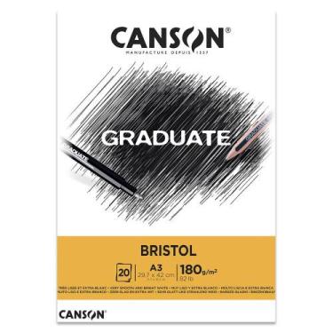 Imagem de Bloco De Papel Bristol Graduate Canson Branco 29,7 X 42 Cm 180G 20 Fol