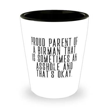 Imagem de Ideia única de gato birman, pai orgulhoso de um birman que é às vezes um imbo e isso, copo de shot chique para amantes de gatos de amigos