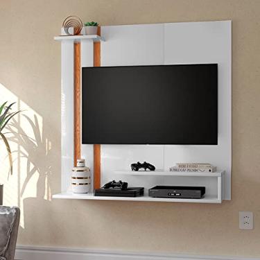 Imagem de Painel Para Tv Smart até 32 Polegadas Com Prateleira Quarto Sala Luxo - Branco/Nature