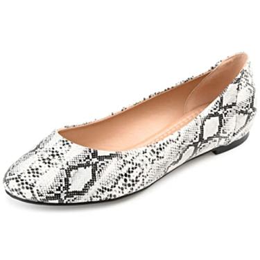 Imagem de Journee Collection Womens Kavn Flat with Classic Round Toe and Comfort Insoles, Snake, 6.5