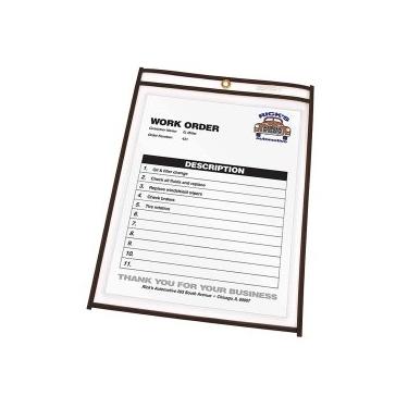 Imagem de Linha C; reg; suporte para bilhetes de loja, 15 x 23 cm, frente e costas transparentes com costura preta, 25 unidades/caixa