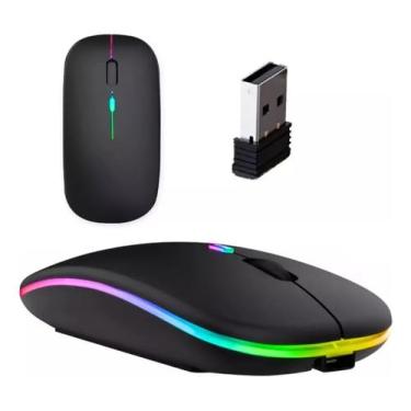 Imagem de Generic Mouse Sem Fio Recarregável RGB Ergonômico LED Novo Silencioso