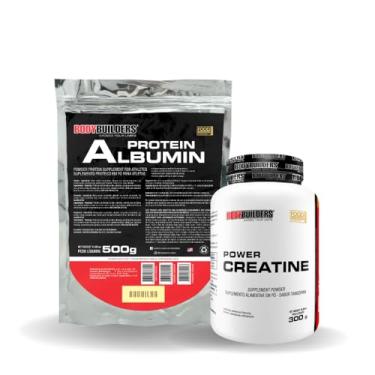 Imagem de Kit Albumin Protein 500g + Power Creatina 300g - BODYBUILDERS (Médio, Baunilha)