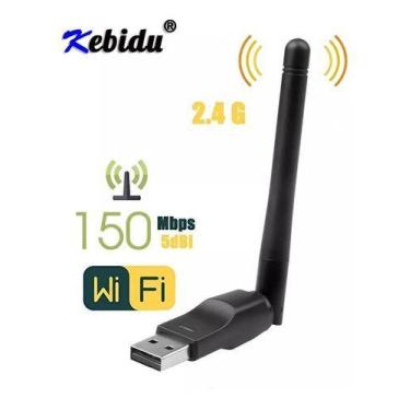 Imagem de Adaptador Receptor Wireless Antena Wifi Usb 150Mbps - Kebidu