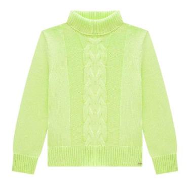 Imagem de Blusão Menina Kukiê Em Tricot Na Cor Verde Neon Com Strass - Kukie