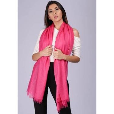 Imagem de Echarpe Lenço Feminino Liso Panamá Rosa - Único - Veste 38 ao 48-Feminino