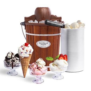 Imagem de Nostalgia ICMP600WD Wood Bucket Ice Cream Maker, 6-Quart