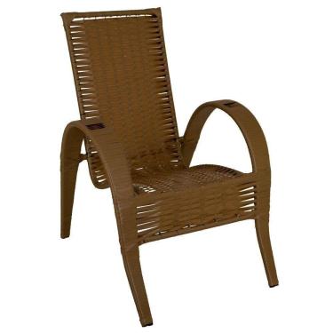 Imagem de Cadeira De área Externa Vitória De Aço Carbono E Fibra Sinté Caramelo