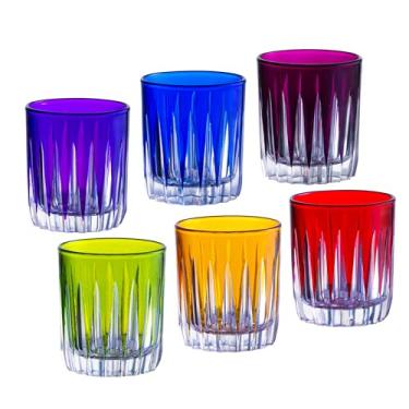 Imagem de Barski Copo de shot colorido - Copos de licor - Conjunto de 6 elegantes copos coloridos sortidos - Use para vodka, tequila, uísque, bourbon, bebidas espirituosas e licores - Cada copo tem 74 ml, feito