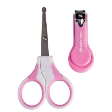 Imagem de Kit Baby Premium com Tesoura E Cortador de Unhas Marco Boni,  Rosa
