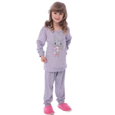 Imagem de Pijama Plush Inverno Infantil Menina Bolso Canguru Victory, 10, Lilás 