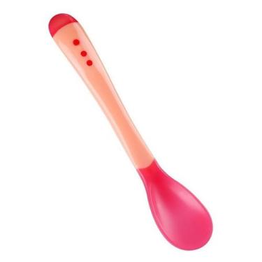 Imagem de Colher Infantil Termo Sensível Proteção Silicone Para Bebe Rosa - Art 