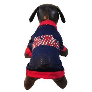 Imagem de Camiseta esportiva NCAA Ole Miss Rebels de malha para cães, cor do time, GG