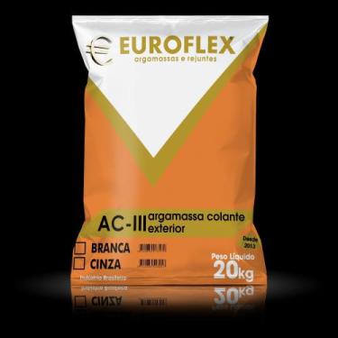 Imagem de Kit 10 sacos Argamassa Interna externo AC3 Cinza - EUROFLEX 