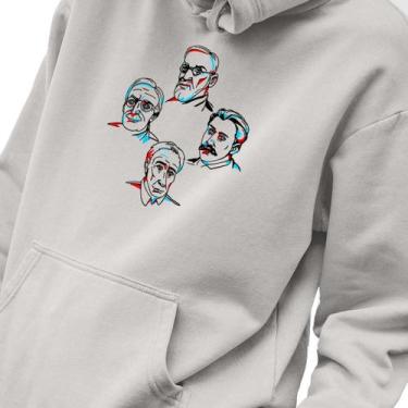 Imagem de Blusa Moletom Masculino Estampado Os Caras Psicologia em Algodão Fio 3