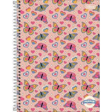 Imagem de Caderno 10 Materias Pepper Fem. 160 Fls Tilibra Kit Com 4