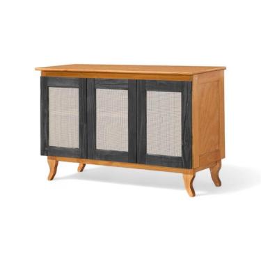 Imagem de Buffet 03 Portas Deltan 103 Imbuia E Preto Atraente