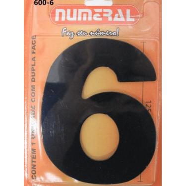 Imagem de Número Residencial Numeral N.6  12,5cm, Preto