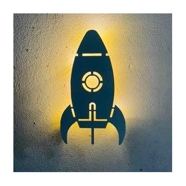 Imagem de Luminária Abajur Infantil Modelo Foguete/Arandela Interna Astronauta/ 