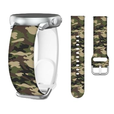 Imagem de Pulseiras de camuflagem camuflada compatíveis com Samsung Galaxy Watch 7 6 5 4 mm e 44 mm/Watch 6 4 mm/Watch 6 4 Classic de 42 mm, 46 mm, 43 mm e 47 mm/Watch 5 Pro de 45 mm/Active de 2,20 mm, feminino