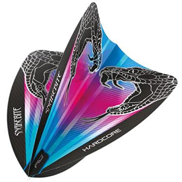 Imagem de RED DRAGON Peter Wright Snakebite Hardcore Freestyle Rosa e Azul Dart Flights - 3 conjuntos por pacote (9 voos de dardo no total)