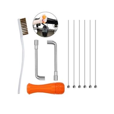 Imagem de Kit de limpeza de bocal de impressora 3D, escova de fio de cobre, pino de limpeza de bocal, ferramenta de chave em forma de L para M6 M7 E3D MK8/Creality K1/K1C/K1 Max/Ender3 V3 peça de limpeza de