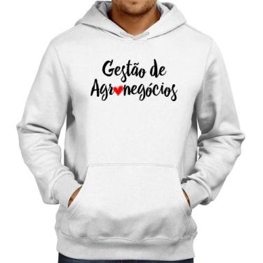 Imagem de Moletom Gestão de agronegócios por amor - Foca na Moda, Branco, M